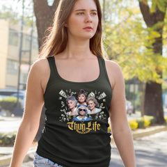 Golden Chain Thug Life Girls Racerback Tank Top for Women 
