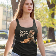 Punch Brave Together Stuffed Animal Racerback Tank Top for Women 