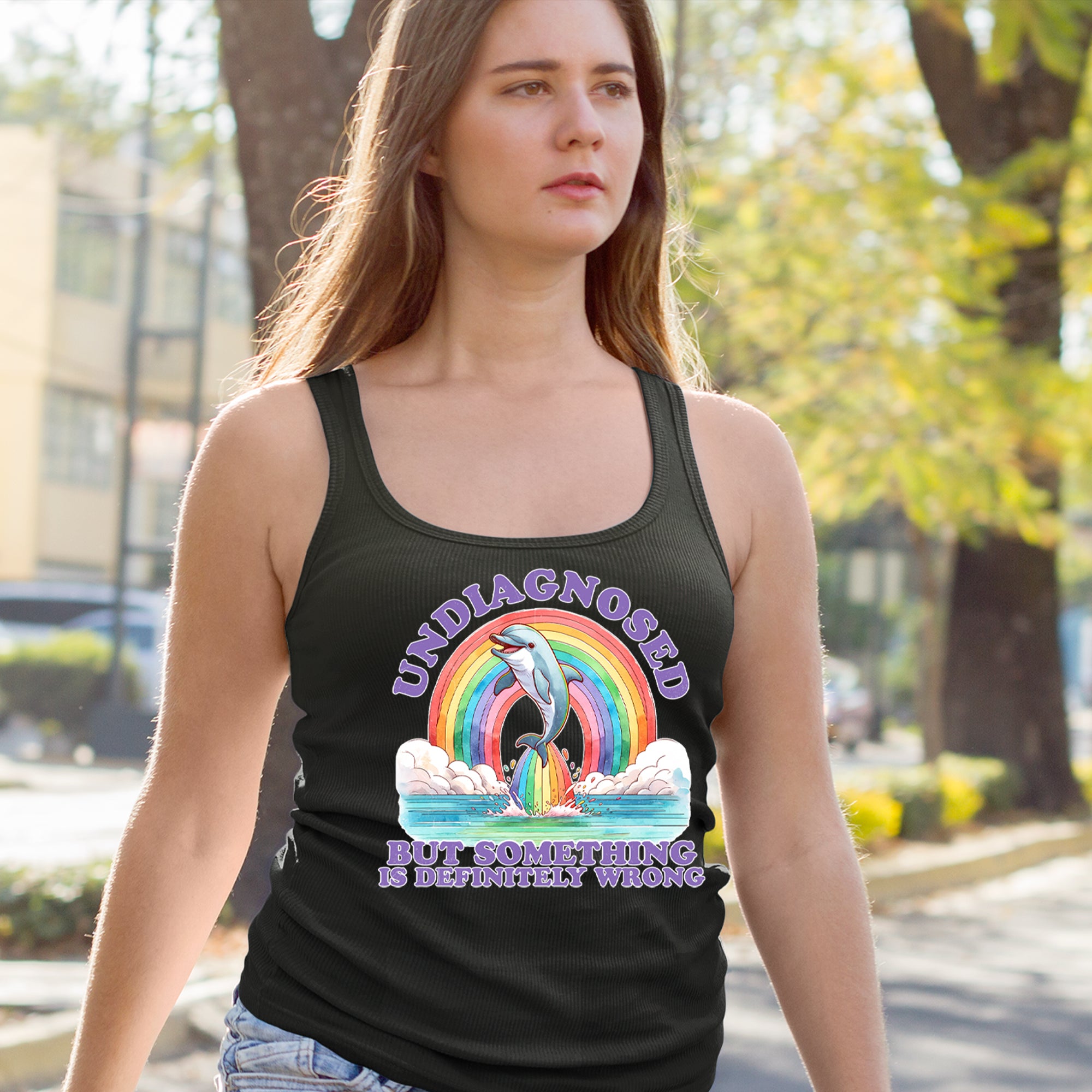 Undiagnosed But Something Is Definitely Wrong Racerback Tank Top for Women 