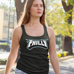 Philly Bold Block Throwback Racerback Tank Top for Women 