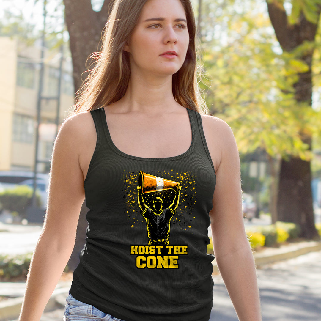 Hoist The Cone Pittsburgh Pride Racerback Tank Top for Women 