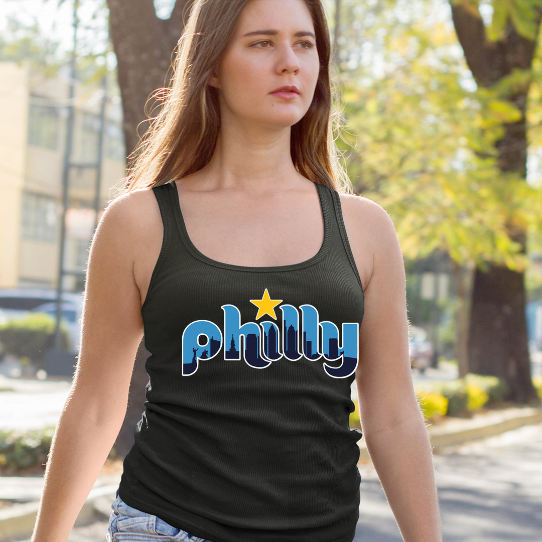 Skyline Philly Philadelphia Racerback Tank Top for Women 