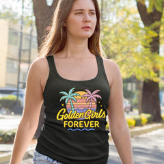 Golden Girls Forever Retro Sunset Racerback Tank Top for Women 