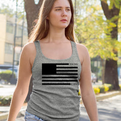 Redacted American Flag Racerback Tank Top for Women 