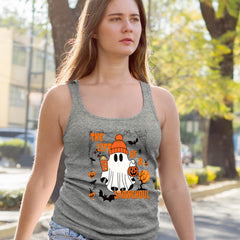 Life of a Showghoul Halloween Showgirl Vibes Racerback Tank Top for Women