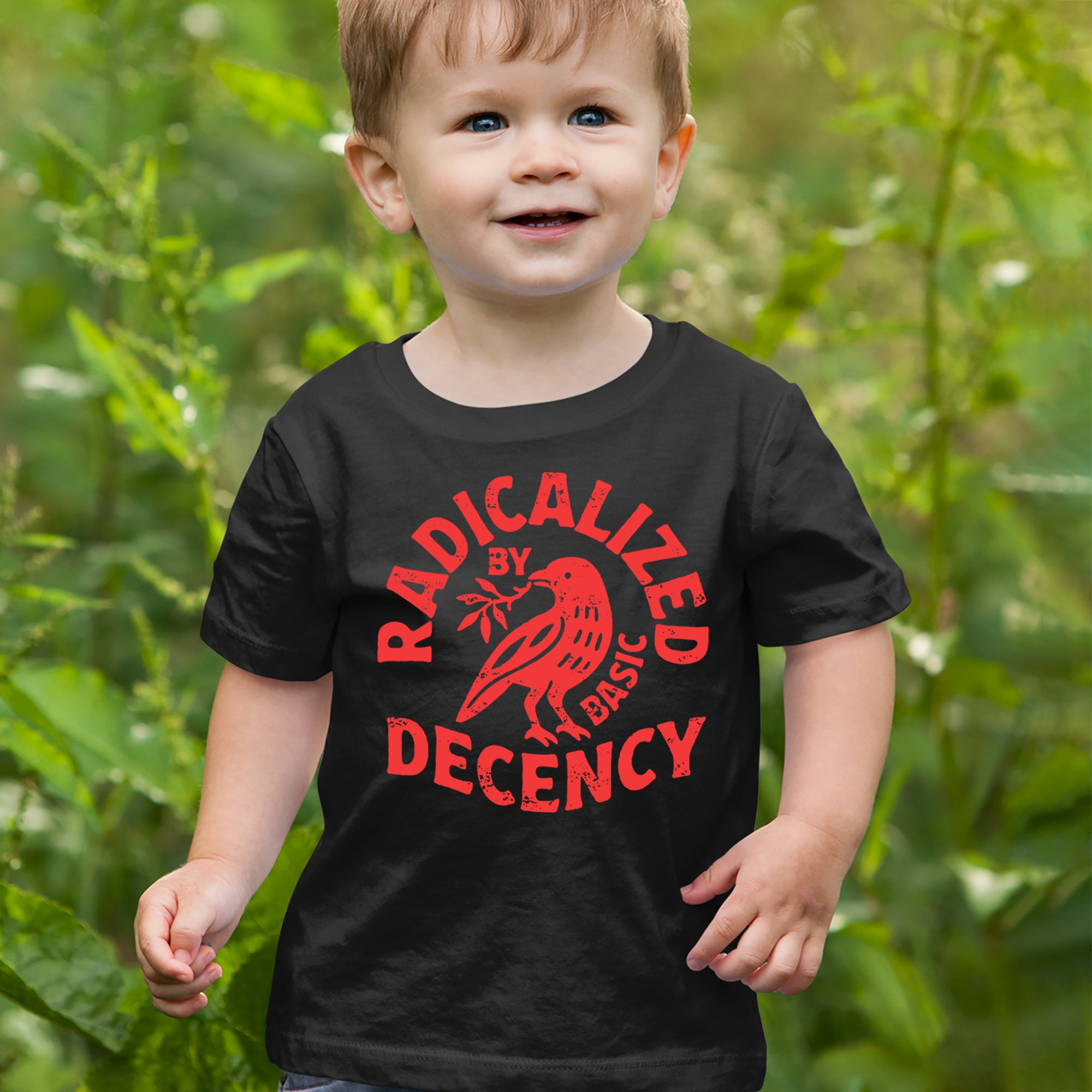 Radicalized by Basic Decency Dove Protest Statement Infant One-Piece Romper Bodysuit Or Toddler T-shirt 