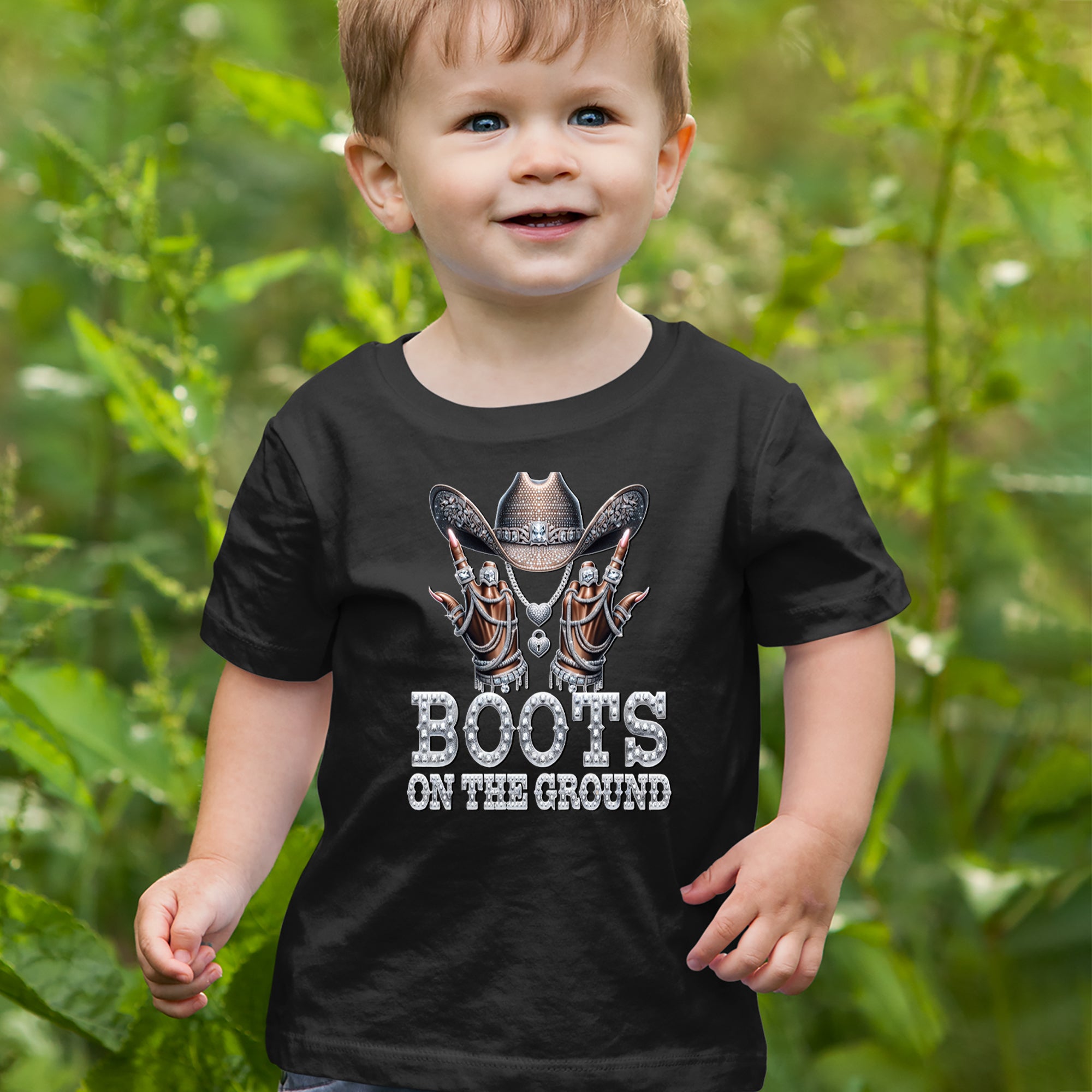 Boots On The Ground Bling Infant One-Piece Romper Bodysuit Or Toddler T-shirt 