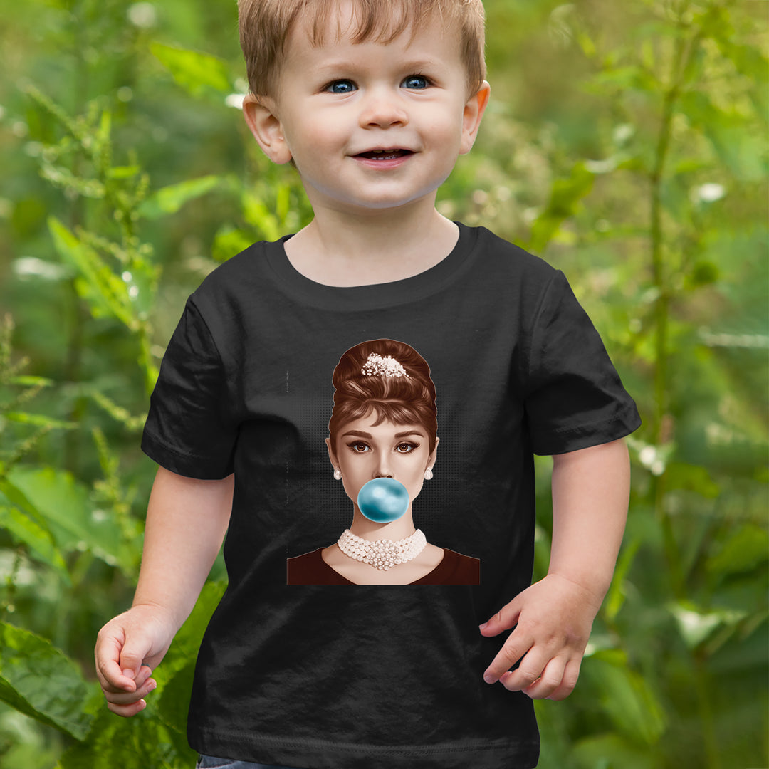 Audrey Hepburn Chewing Bubble Gum American Icon Infant One-Piece Romper Bodysuit Or Toddler T-shirt 