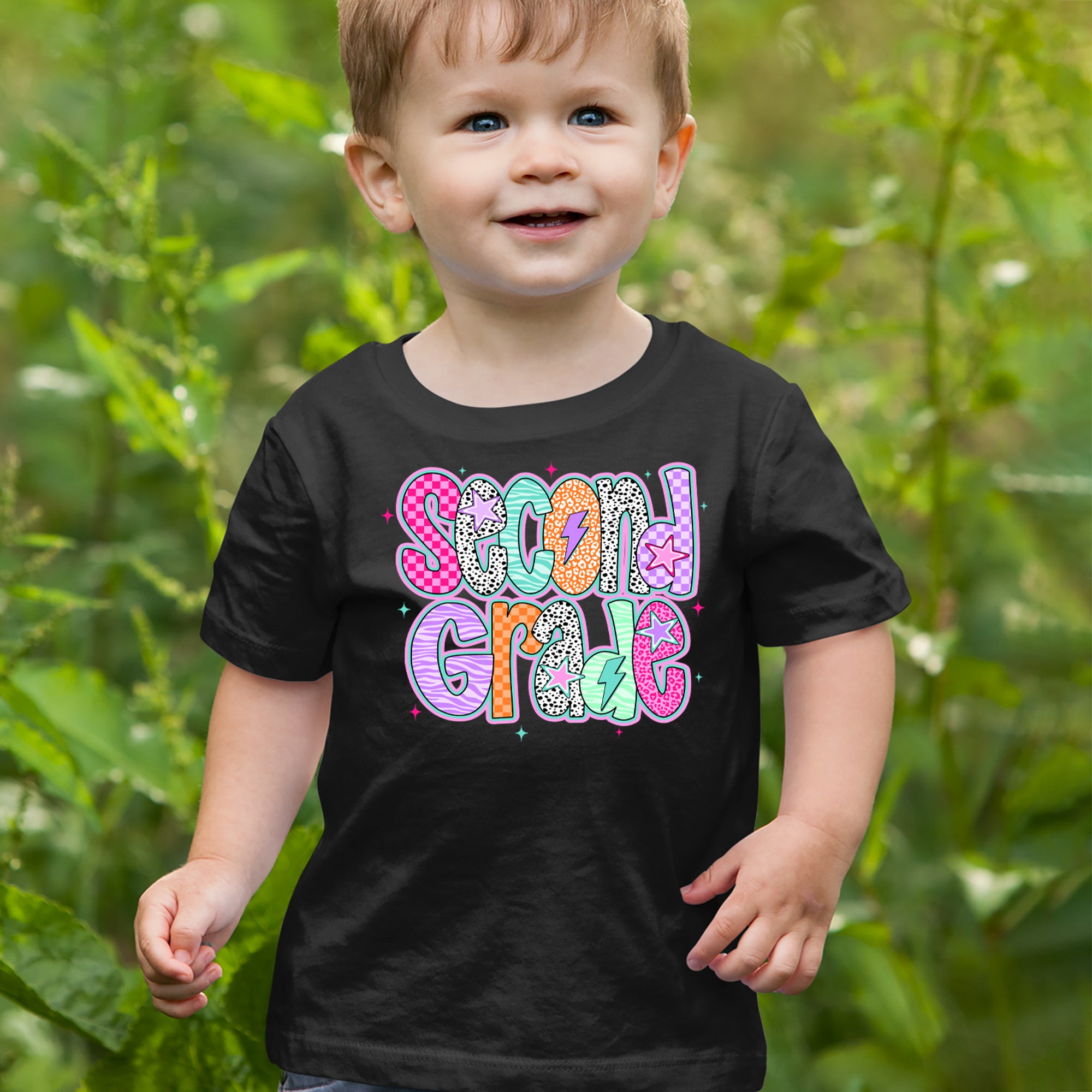 Second Grade Star Colorful Back to School Infant One-Piece Romper Bodysuit Or Toddler T-shirt 