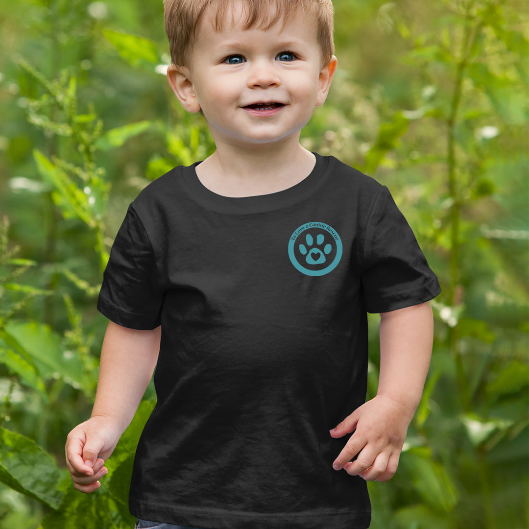 TLC To Love a Canine Dog Rescue Teal Infant One-Piece Romper Bodysuit Or Toddler T-shirt 