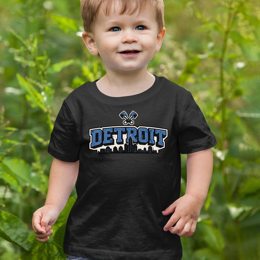 Detroit Motor City Retro Piston Infant One-Piece Romper Bodysuit Or Toddler T-shirt 