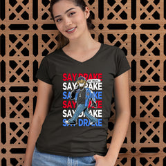 Say Drake Smiling Meme Mustard Ladies V-Neck T-shirt 