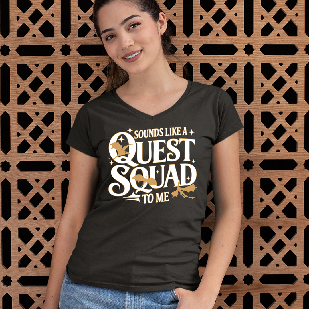 Sounds Like A Quest Squad To Me Empyrean graphic on Women's Lightweight V-Neck T-Shirt alternate view 2