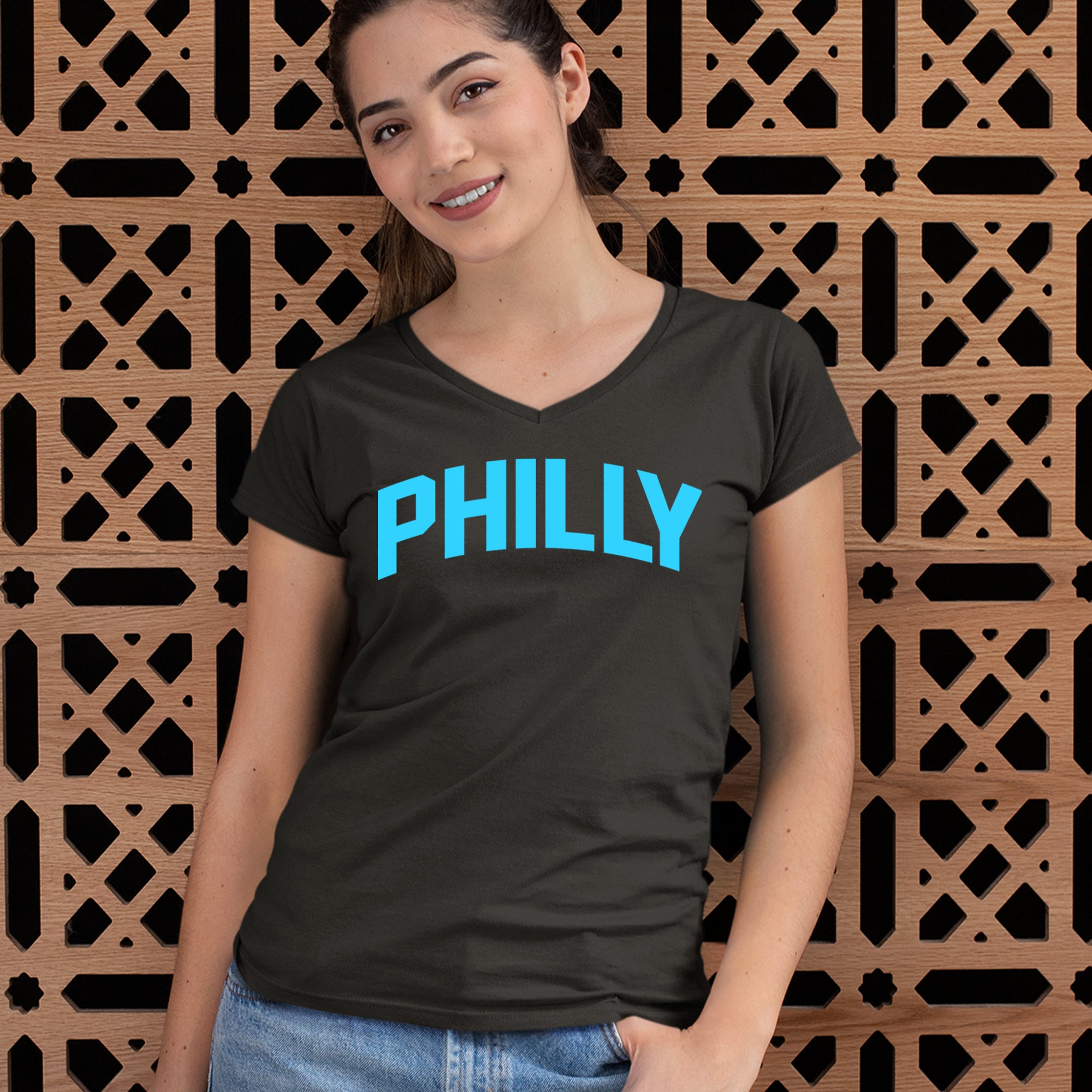 Philly Philadelphia Pride Ladies V-Neck T-shirt 