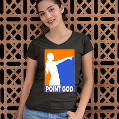 Point God Cunningham Basketball Pointing Meme  Ladies V-Neck T-shirt 