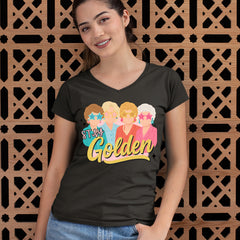 Stay Golden Girls Retro Ladies V-Neck T-shirt 