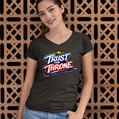 Trust The Throne Crown Philly Hoops Ladies V-Neck T-shirt 