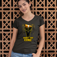 Hoist The Cone Pittsburgh Pride Ladies V-Neck T-shirt 
