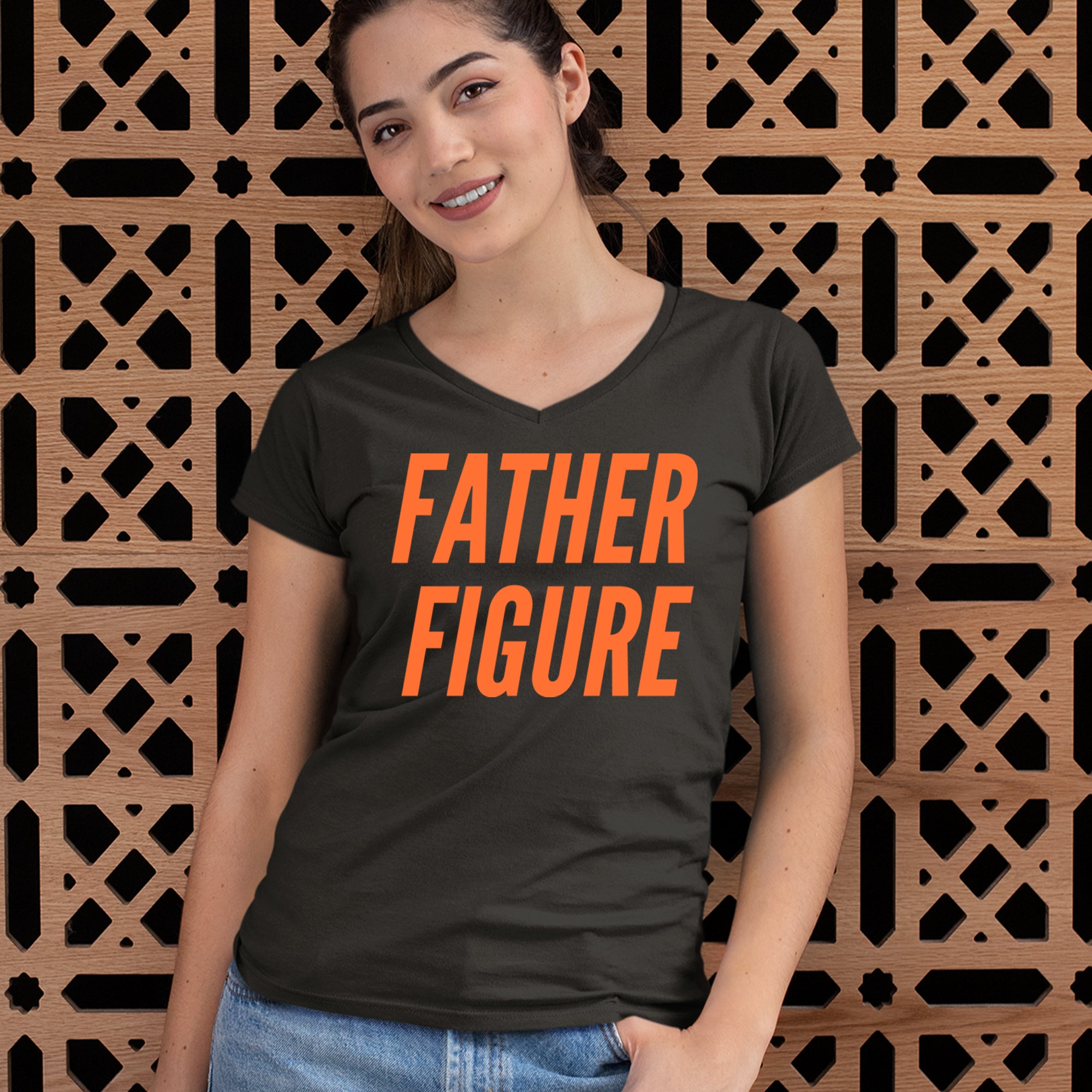 Father Figure Ladies V-Neck T-shirt 