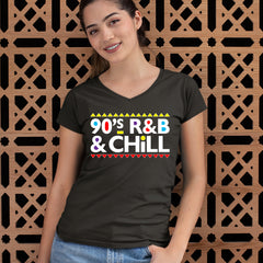 90s R&B and Chill Retro Throwback Ladies V-Neck T-shirt 