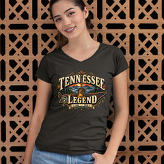 Tennessee Legend Country Music Dolly Ladies V-Neck T-shirt 