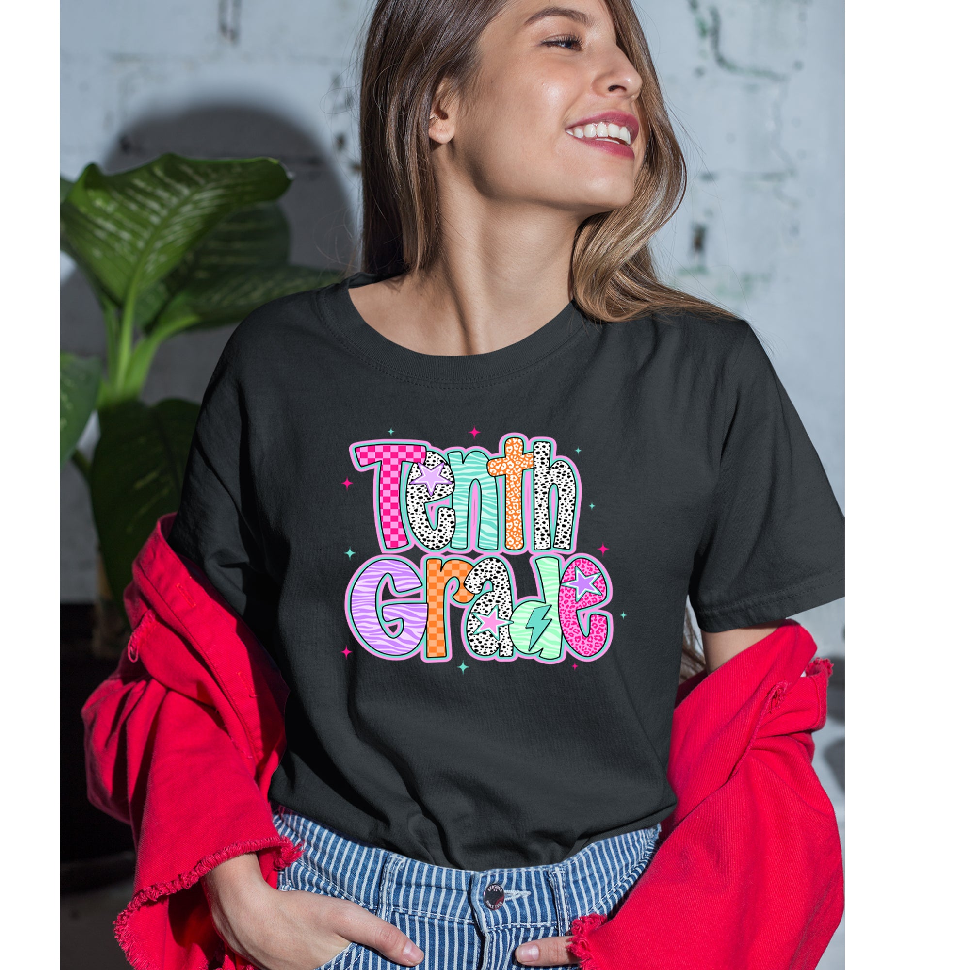 Tenth Grade Trendsetter Colorful Back to School Womens T-shirt 