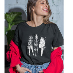 Vintage Spooky Squad Pinup Halloween Design Womens T-shirt