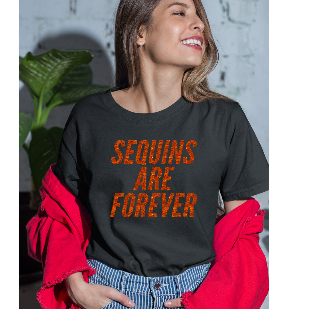 Sequins Are Forever Retro Glam Womens T-shirt 