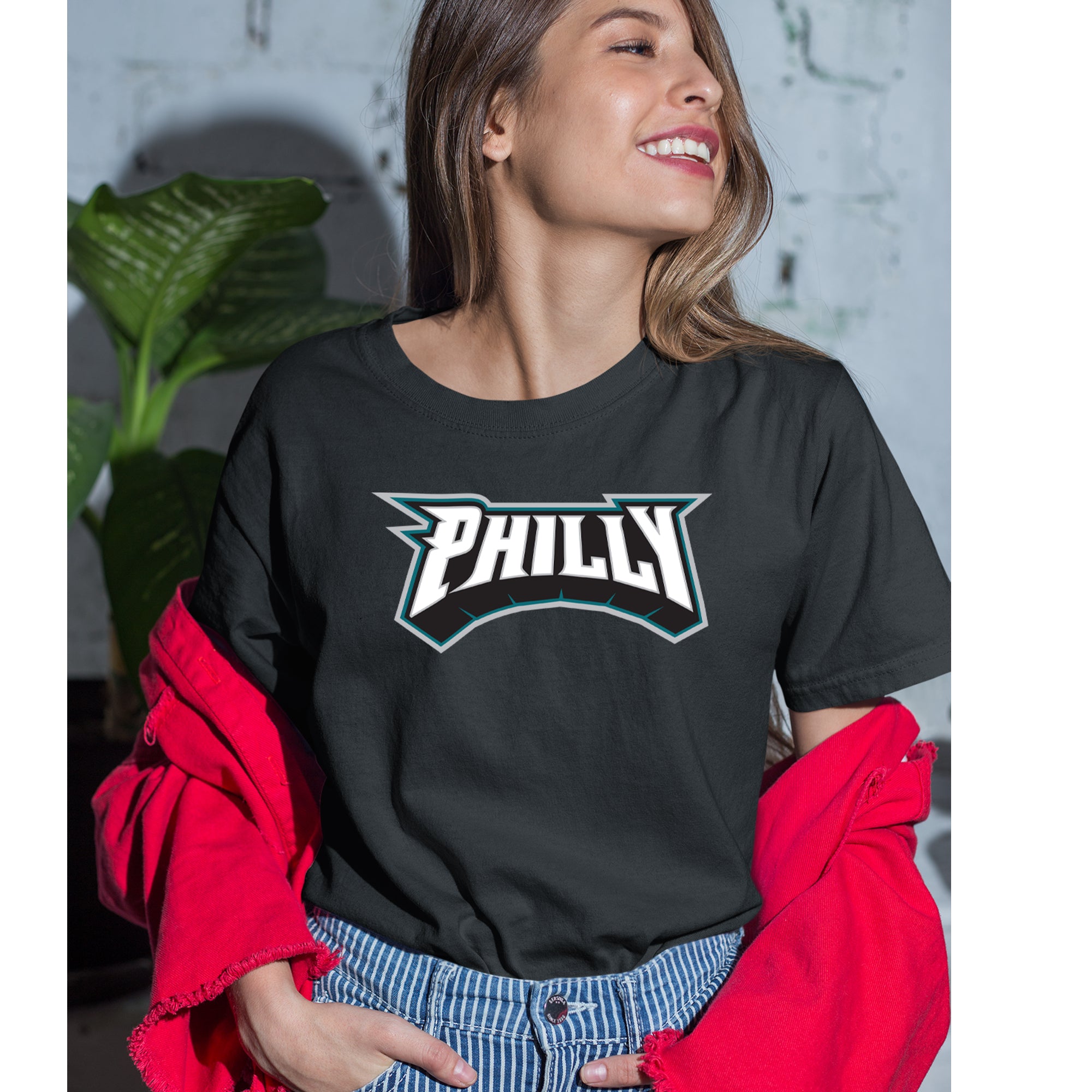 Philly Bold Block Throwback Womens T-shirt 