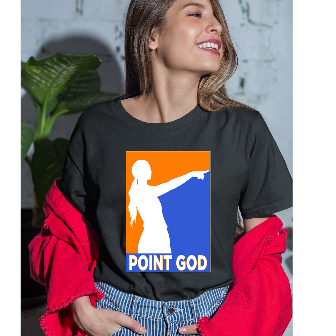 Point God Cunningham Basketball Pointing Meme  Womens T-shirt 