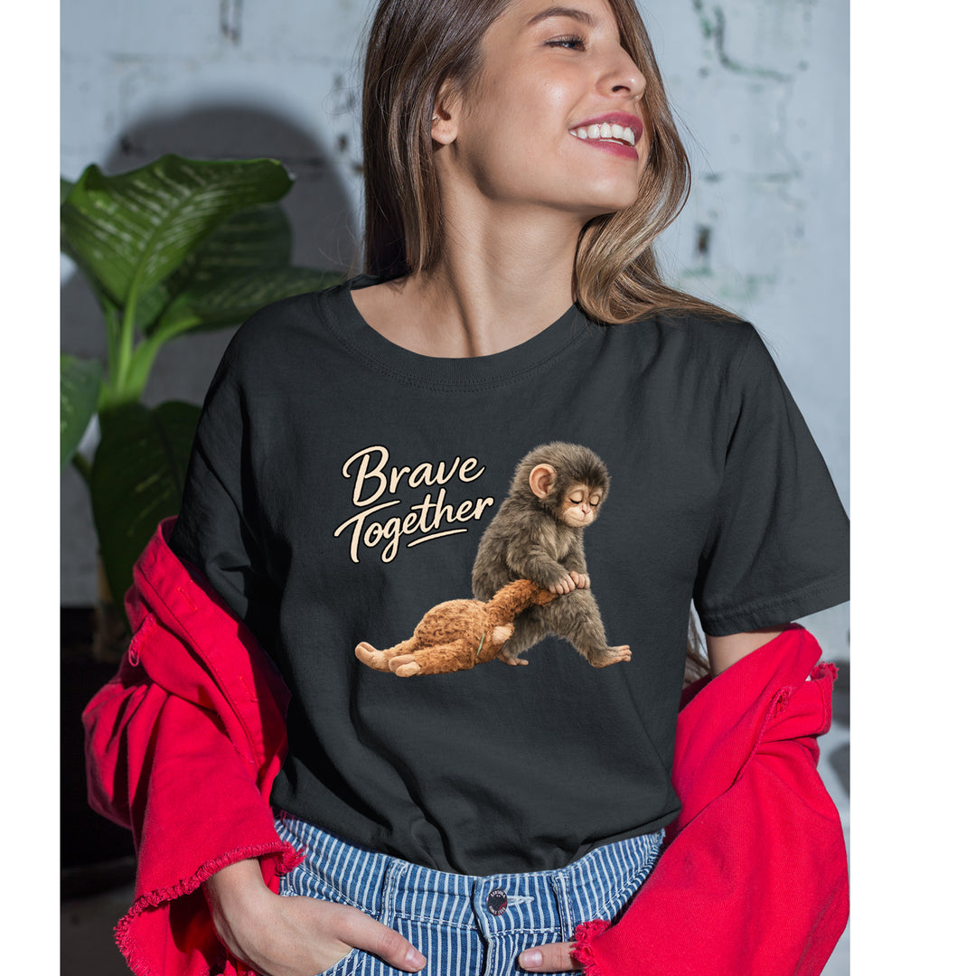 Punch Brave Together Stuffed Animal Womens T-shirt 