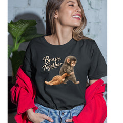 Punch Brave Together Stuffed Animal Womens T-shirt 