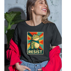 Resist Portland Protest Frog Womens T-shirt 