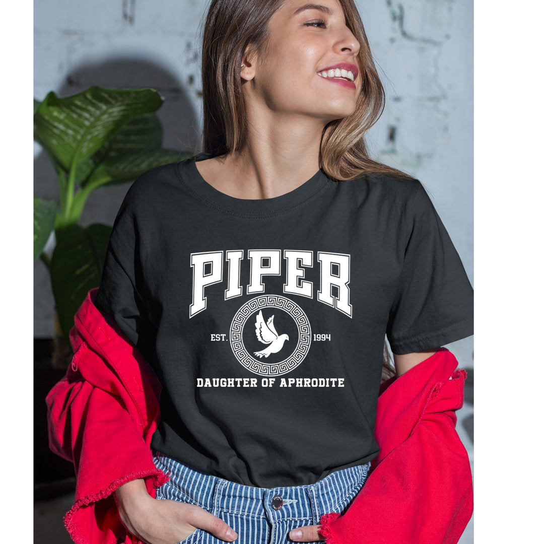 Piper Daughter of Aphrodite Rebel Heart Womens T-shirt 