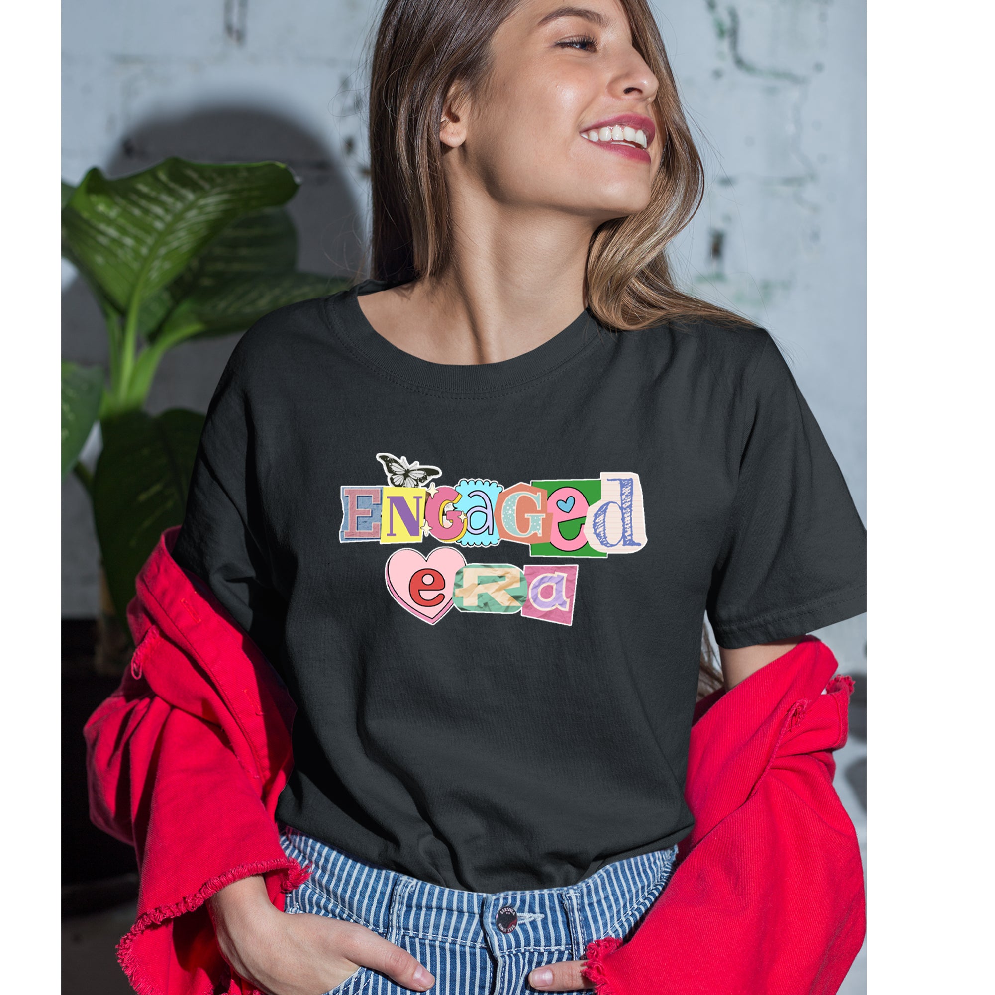 Engaged Era Aesthetic Retro Collage Design Womens T-shirt 