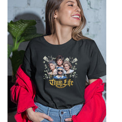 Golden Chain Thug Life Girls Womens T-shirt 