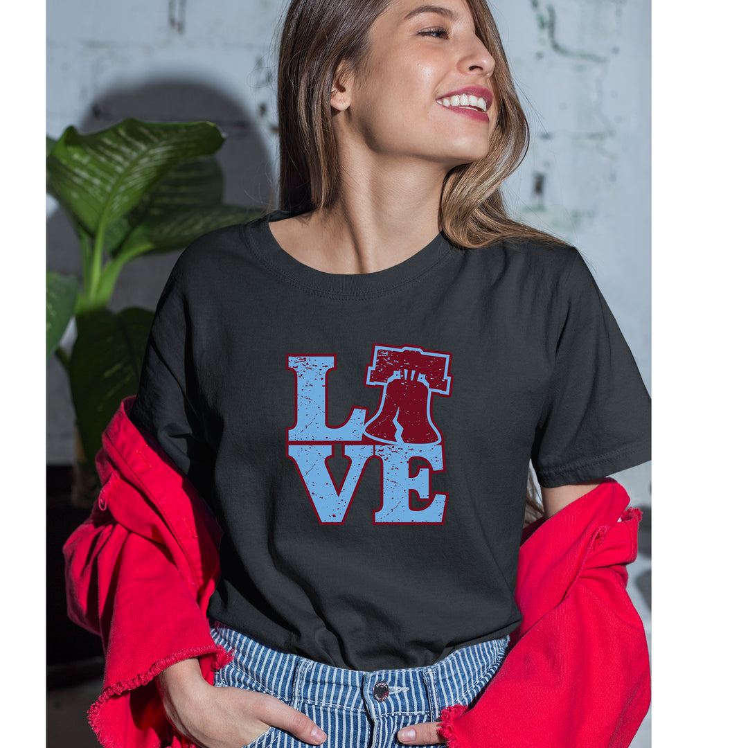 Love Philly Liberty Bell Womens T-shirt 