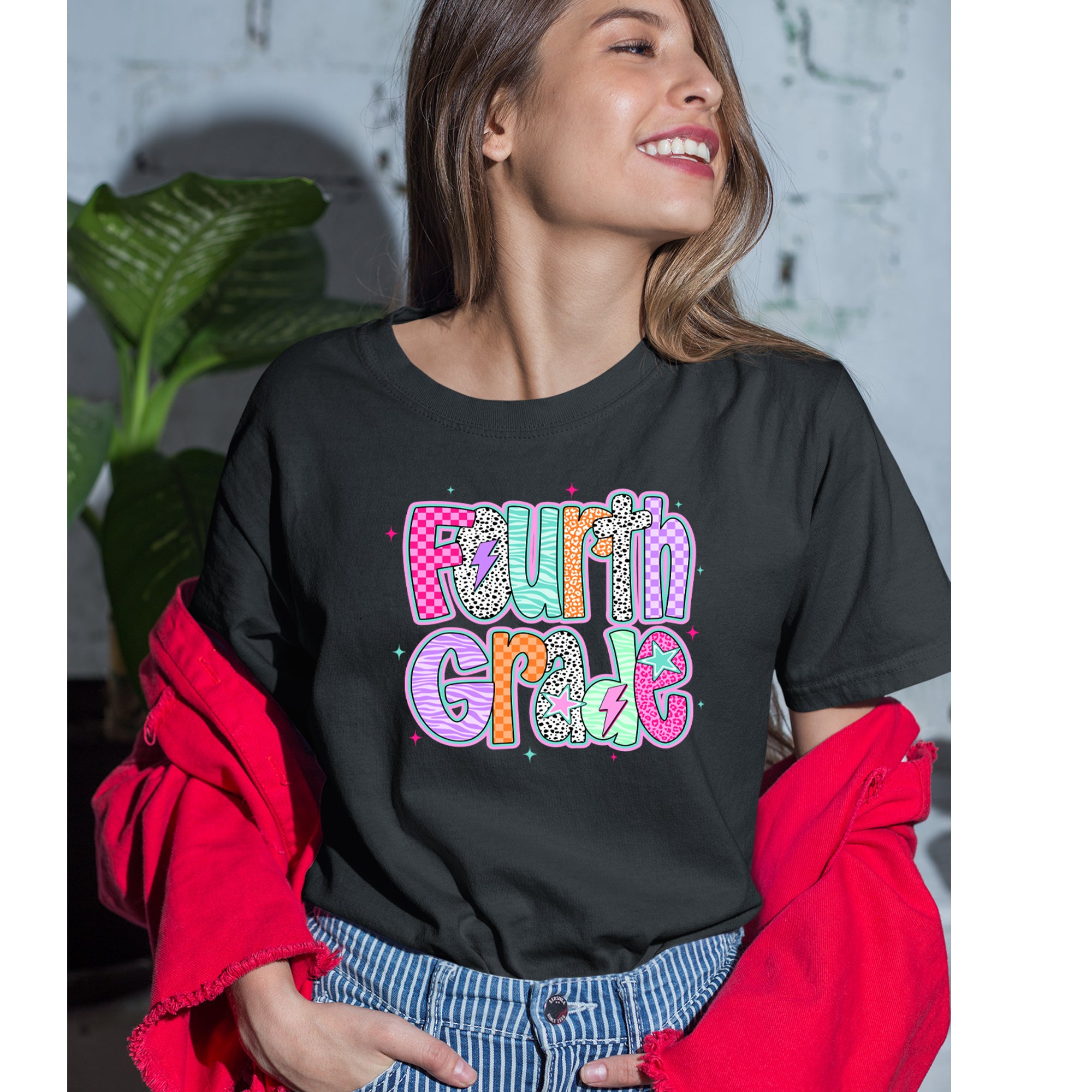 Fourth Grade Fierce Colorful Back to School Womens T-shirt 