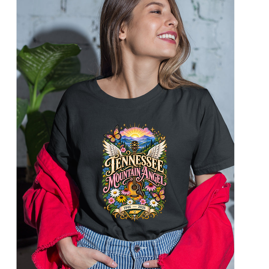 Tennessee Mountain Angel Wings Dolly Womens T-shirt 