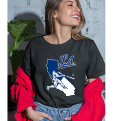 Los Angeles Baseball Batter Up Womens T-shirt 