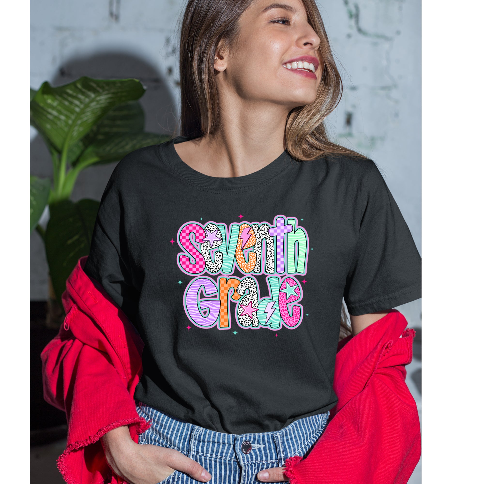 Seventh Grade Swagger Colorful Back to School Womens T-shirt 
