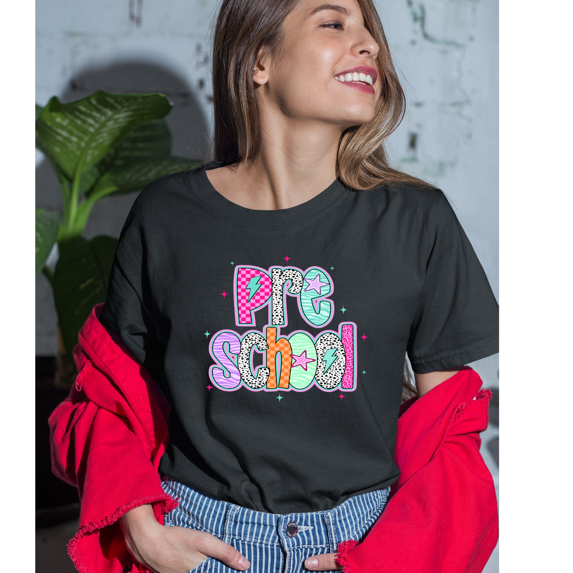 Preschool Power Colorful Back to School Womens T-shirt 