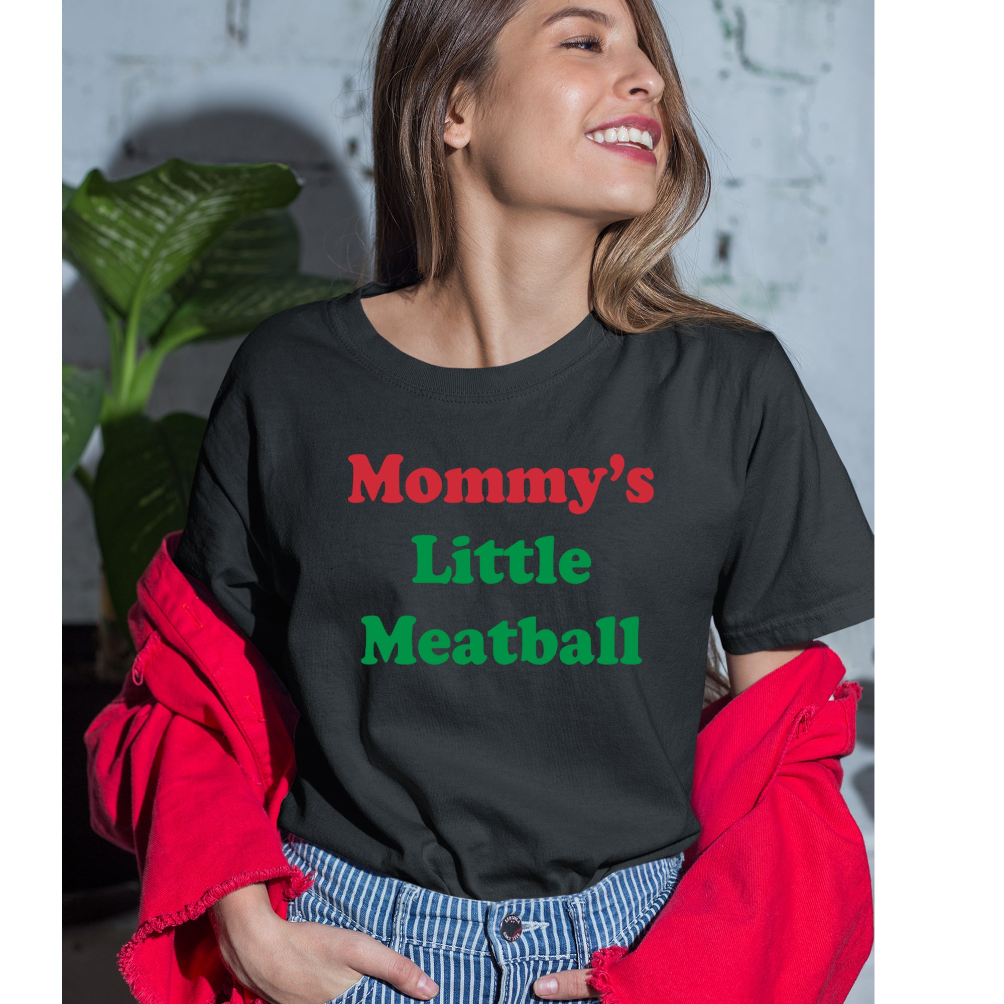 Mommy's Little Meatball Love Island Womens T-shirt 