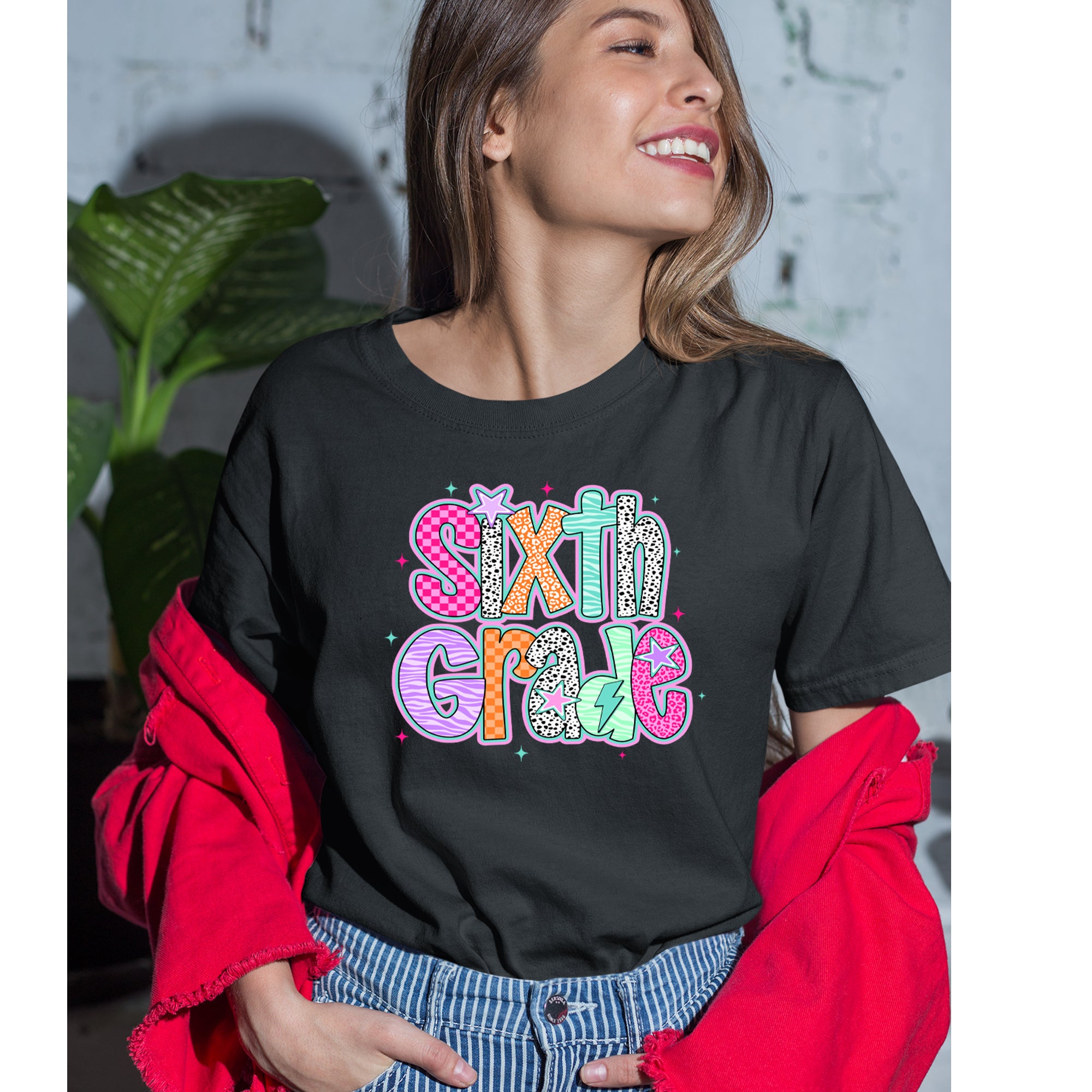 Sixth Grade Colorful Back to School Womens T-shirt 