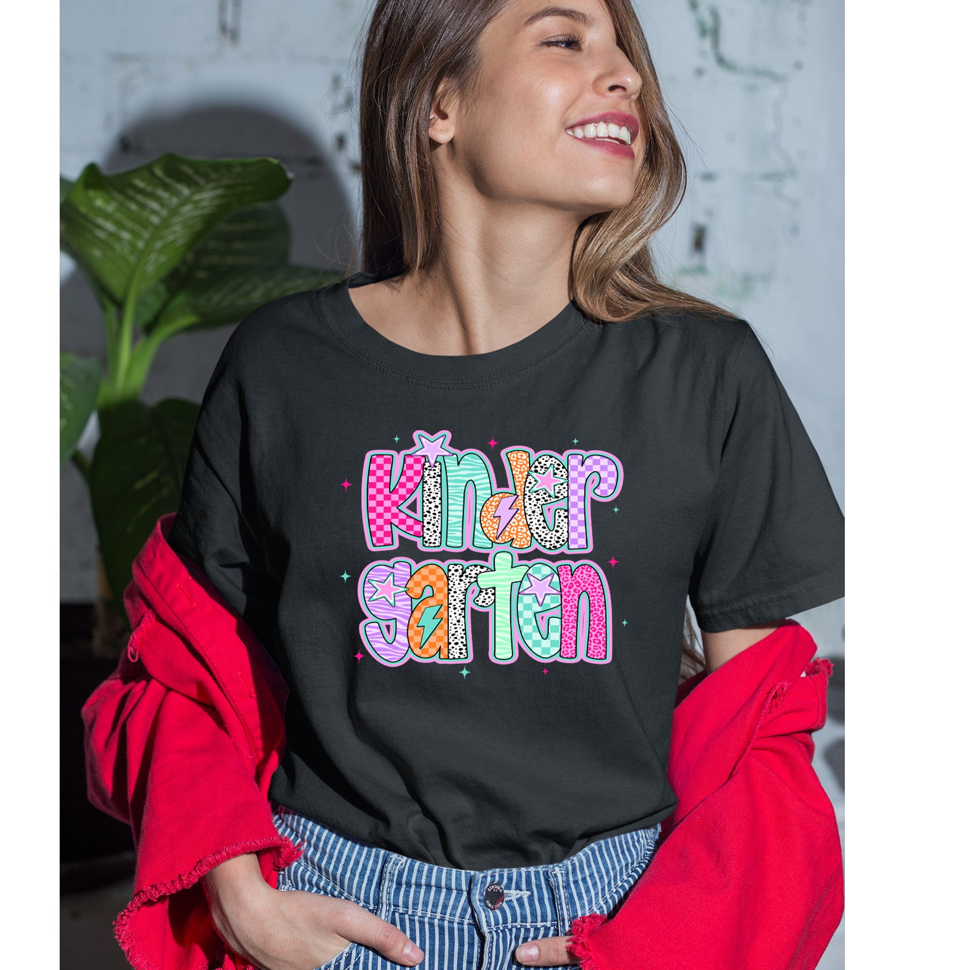 Kindergarten Cutie Colorful Back to School Womens T-shirt 