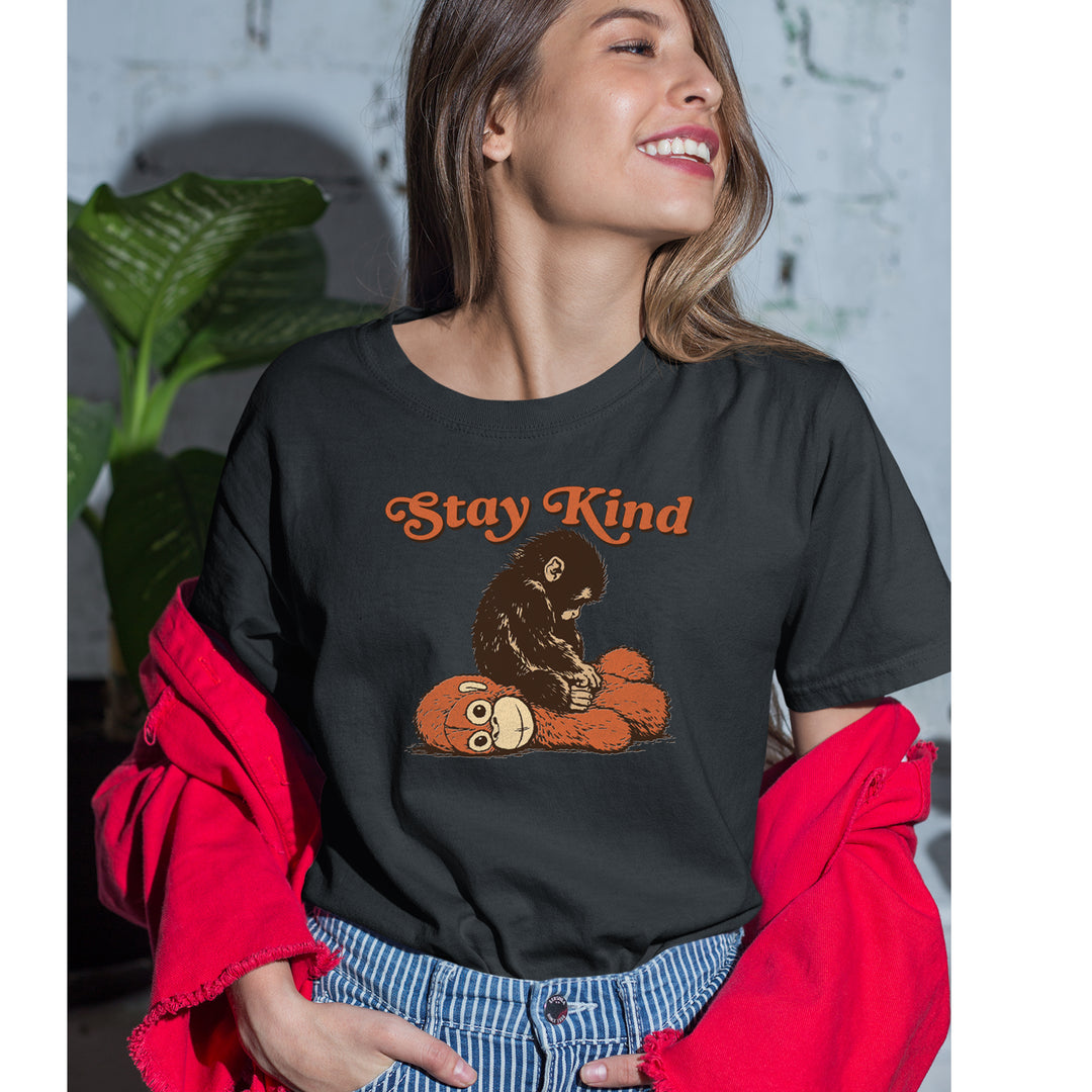 Punch Stay Kind Macaque Womens T-shirt 