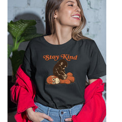 Punch Stay Kind Macaque Womens T-shirt 