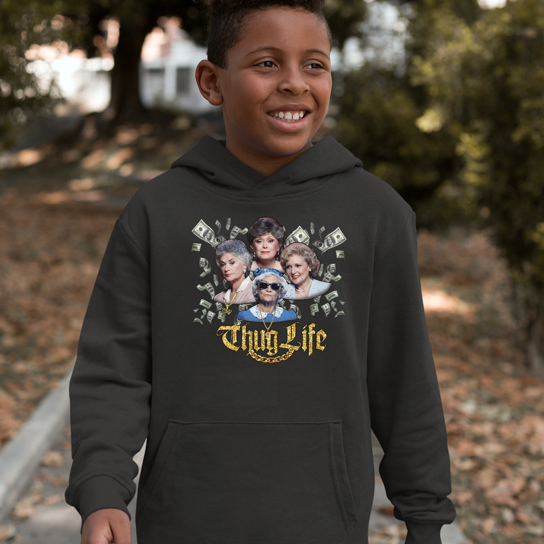 Golden Chain Thug Life Girls Youth-Sized Hoodie 