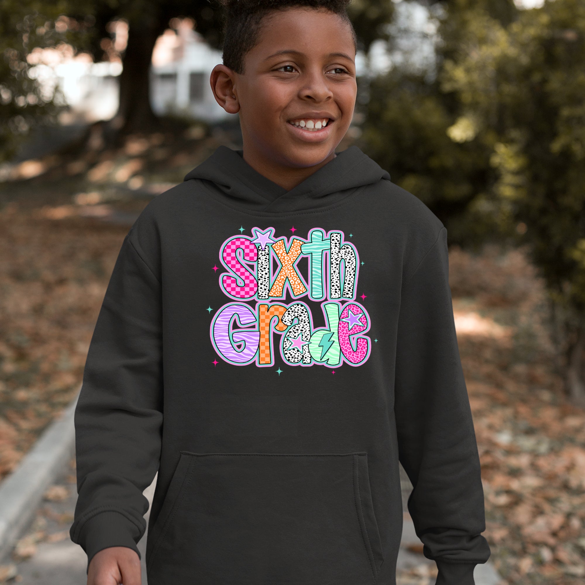 Sixth Grade Colorful Back to School Youth-Sized Hoodie 