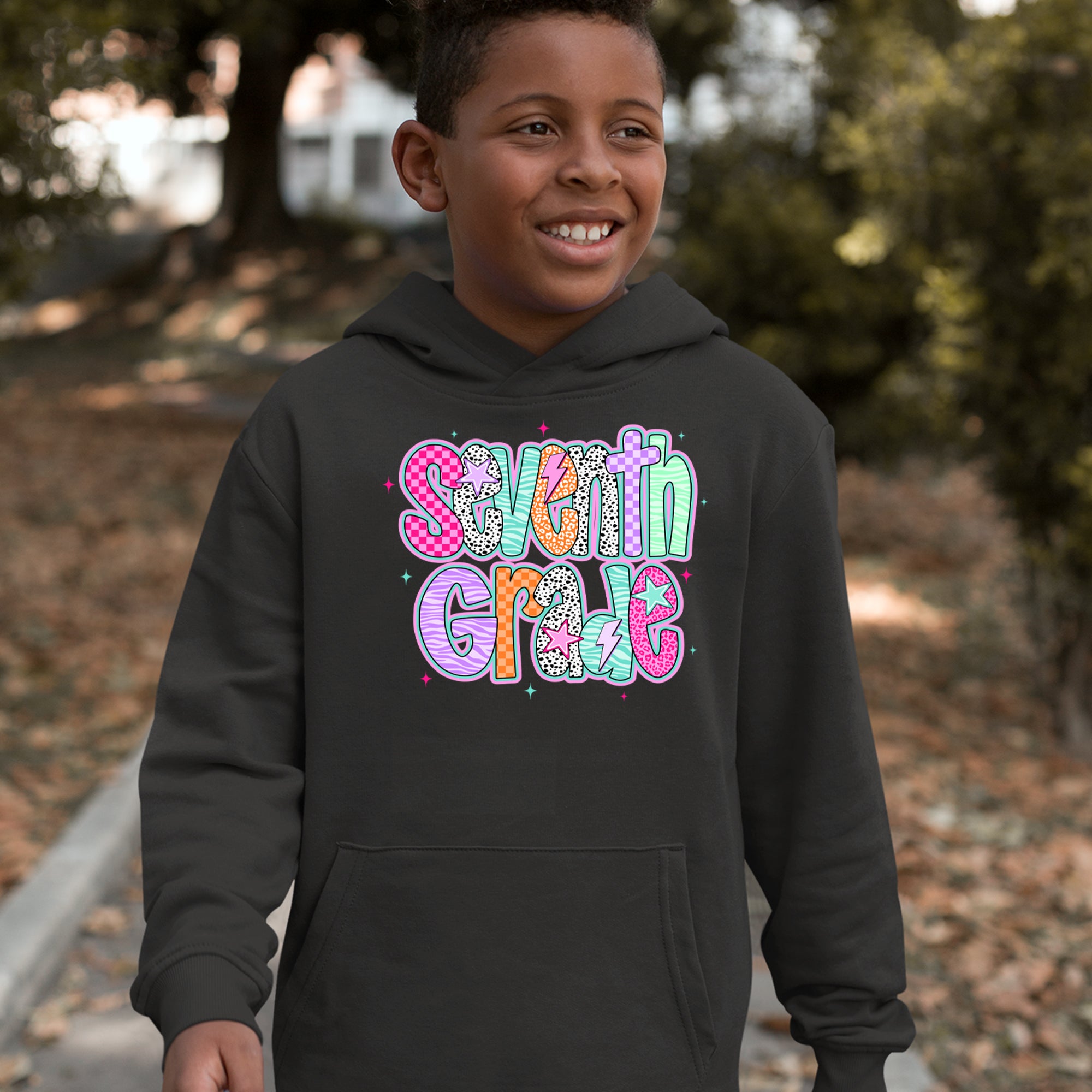 Seventh Grade Swagger Colorful Back to School Youth-Sized Hoodie 